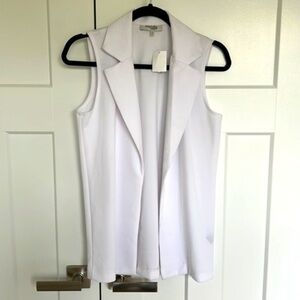 White Sleeveless Cardigan